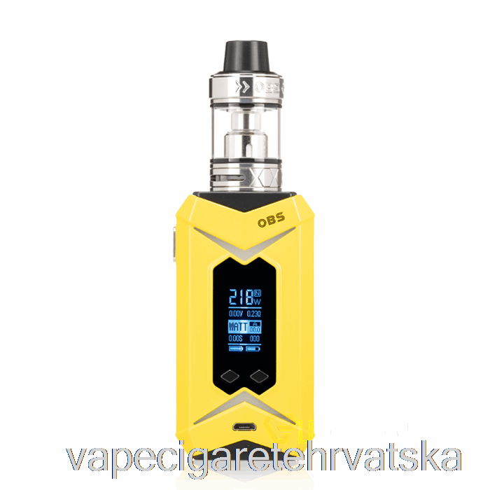 Vape Hrvatska Obs Bat 218w & Damo Starter Kit Yellow Mod / Silver Tank